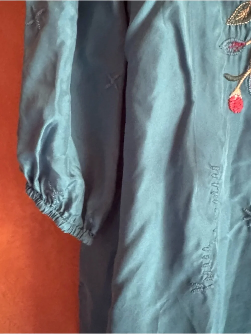 Johnny Was Taryn Flowy Tassel Blouse Silk Embroidered NWT Size L - Picture 5 of 12